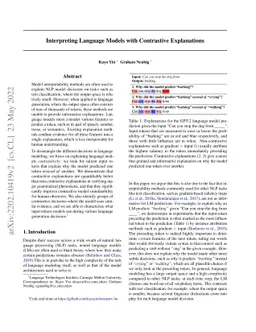Interpreting Language Models with Contrastive Explanations