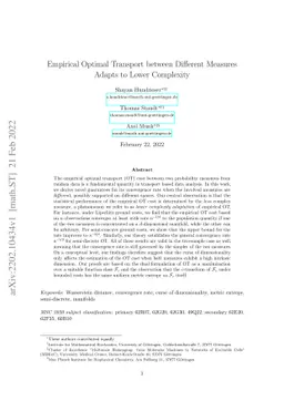 Empirical Optimal Transport between Different Measures Adapts to Lower
  Complexity