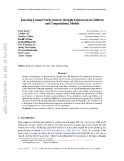 Learning Causal Overhypotheses through Exploration in Children and
  Computational Models