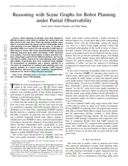 Reasoning with Scene Graphs for Robot Planning under Partial
  Observability
