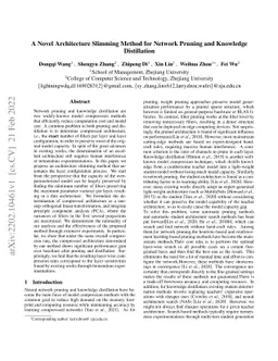 A Novel Architecture Slimming Method for Network Pruning and Knowledge
  Distillation