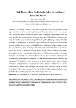Click-Through Rate Prediction in Online Advertising: A Literature Review