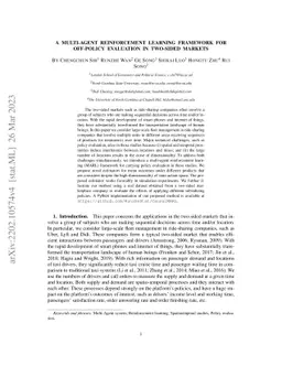 A Multi-Agent Reinforcement Learning Framework for Off-Policy Evaluation
  in Two-sided Markets