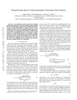 Characterizing Error in Noncommutative Geometric Gait Analysis