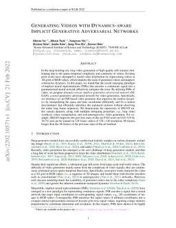 Generating Videos with Dynamics-aware Implicit Generative Adversarial
  Networks