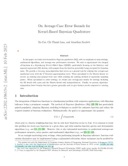 On Average-Case Error Bounds for Kernel-Based Bayesian Quadrature