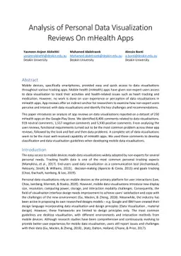 Analysis of Personal Data Visualization Reviews On mHealth Apps (short
  paper)