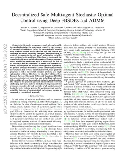 Decentralized Safe Multi-agent Stochastic Optimal Control using Deep
  FBSDEs and ADMM