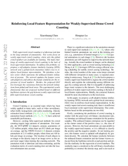 Reinforcing Local Feature Representation for Weakly-Supervised Dense
  Crowd Counting