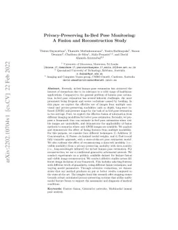 Privacy-Preserving In-Bed Pose Monitoring: A Fusion and Reconstruction
  Study