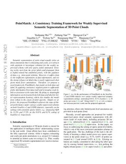 PointMatch: A Consistency Training Framework for Weakly Supervised
  Semantic Segmentation of 3D Point Clouds