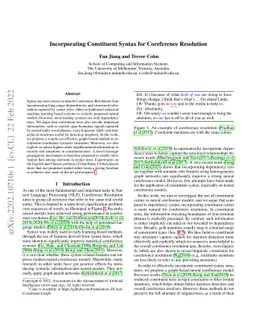 Incorporating Constituent Syntax for Coreference Resolution
