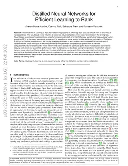 Distilled Neural Networks for Efficient Learning to Rank