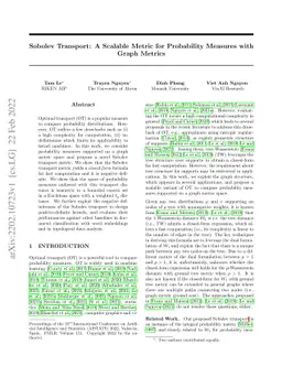Sobolev Transport: A Scalable Metric for Probability Measures with Graph
  Metrics