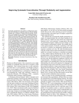 Improving Systematic Generalization Through Modularity and Augmentation