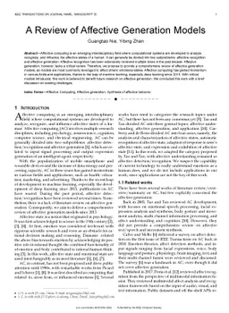 A Review of Affective Generation Models