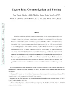 Secure Joint Communication and Sensing