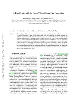 A-Eye: Driving with the Eyes of AI for Corner Case Generation