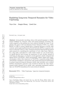 Exploiting long-term temporal dynamics for video captioning