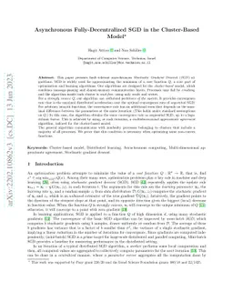 Asynchronous Fully-Decentralized SGD in the Cluster-Based Model