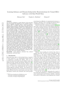 Learning Infomax and Domain-Independent Representations for Causal
  Effect Inference with Real-World Data