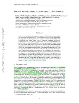 Sound Adversarial Audio-Visual Navigation