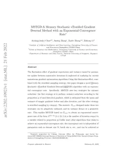 MSTGD:A Memory Stochastic sTratified Gradient Descent Method with an
  Exponential Convergence Rate