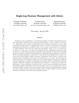 Single-Leg Revenue Management with Advice