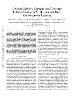 Cellular Network Capacity and Coverage Enhancement with MDT Data and
  Deep Reinforcement Learning