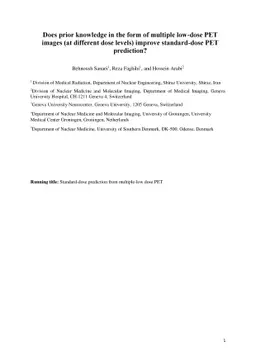 Does prior knowledge in the form of multiple low-dose PET images (at
  different dose levels) improve standard-dose PET prediction?