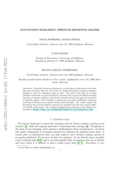 Occupation similarity through bipartite graphs