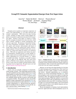 GroupViT: Semantic Segmentation Emerges from Text Supervision