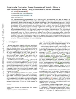 Rotationally Equivariant Super-Resolution of Velocity Fields in
  Two-Dimensional Fluids Using Convolutional Neural Networks