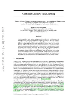 Continual Auxiliary Task Learning