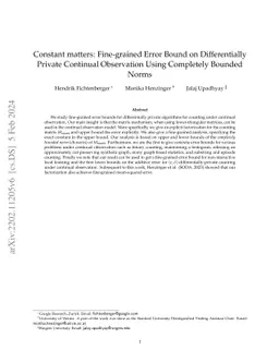Constant matters: Fine-grained Complexity of Differentially Private
  Continual Observation