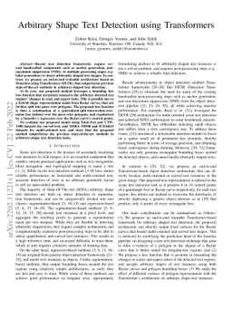 Arbitrary Shape Text Detection using Transformers