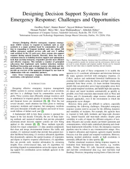 Designing Decision Support Systems for Emergency Response: Challenges
  and Opportunities