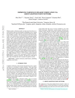 Improving fairness in speaker verification via Group-adapted Fusion
  Network