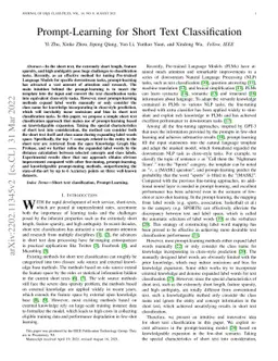 Prompt-Learning for Short Text Classification