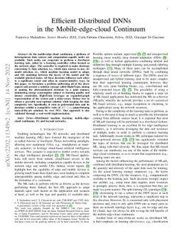 Efficient Distributed DNNs in the Mobile-edge-cloud Continuum