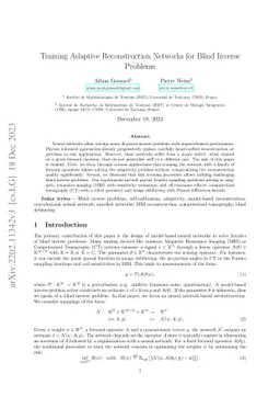 Training Adaptive Reconstruction Networks for Blind Inverse Problems