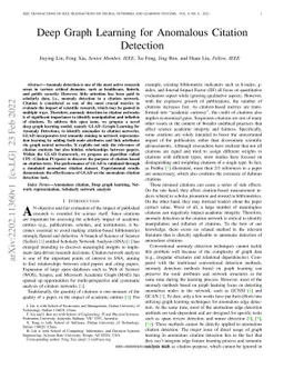 Deep Graph Learning for Anomalous Citation Detection