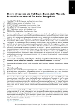 Skeleton Sequence and RGB Frame Based Multi-Modality Feature Fusion
  Network for Action Recognition