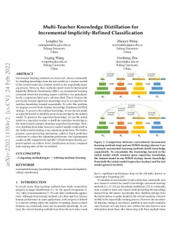 Multi-Teacher Knowledge Distillation for Incremental Implicitly-Refined
  Classification
