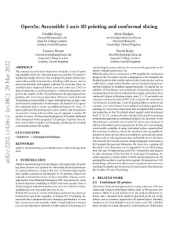 Open5x: Accessible 5-axis 3D printing and conformal slicing