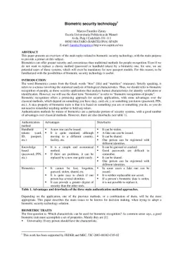 Biometric security technology