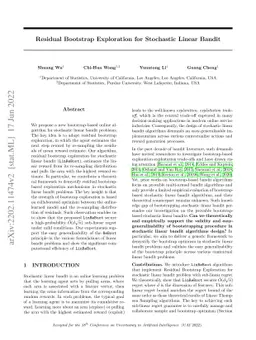 Residual Bootstrap Exploration for Stochastic Linear Bandit