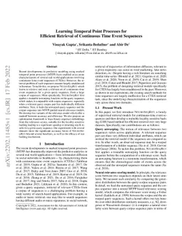 Learning Temporal Point Processes for Efficient Retrieval of Continuous
  Time Event Sequences
