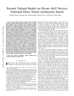 Towards Tailored Models on Private AIoT Devices: Federated Direct Neural
  Architecture Search