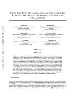 Using Deep Reinforcement Learning with Automatic Curriculum Learning for
  Mapless Navigation in Intralogistics